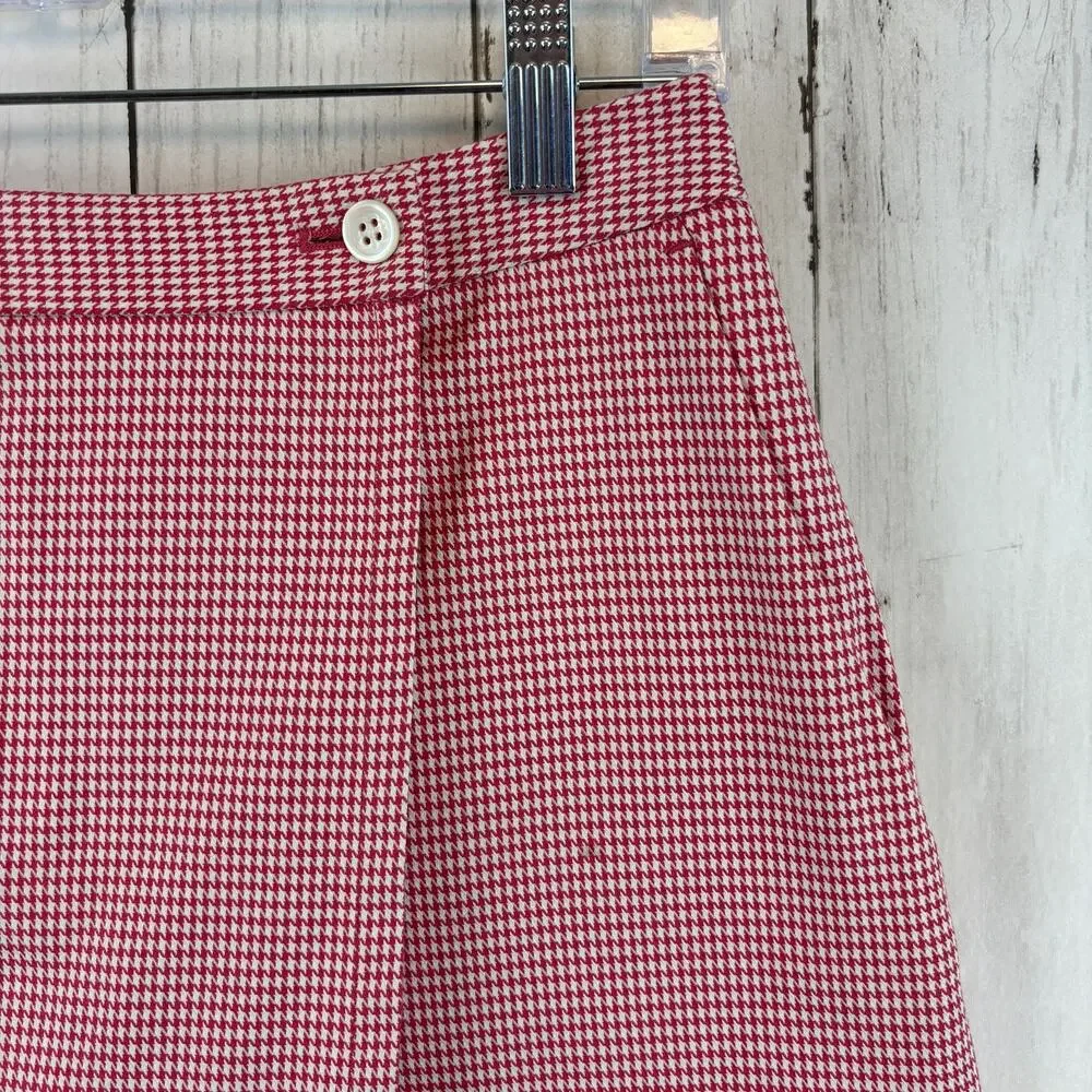 Brooks Brothers Country Club Red/White Houndstooth Wrap Skort Shorts Size 2 - Picture 2 of 15
